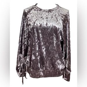 Anthro Ro&De Crushed Velvet Crewneck Pullover Top